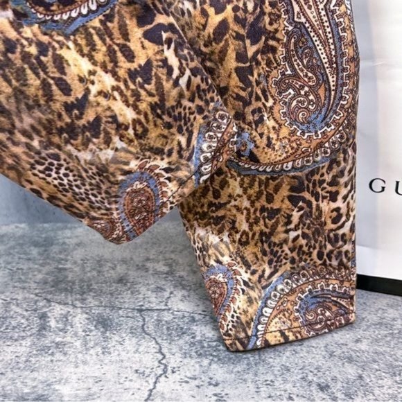 L’AGENCE | Margot High-Rise Paisley Leopard Cropped Jeans in ‘Bronze Valencia’ - Picture 11 of 12